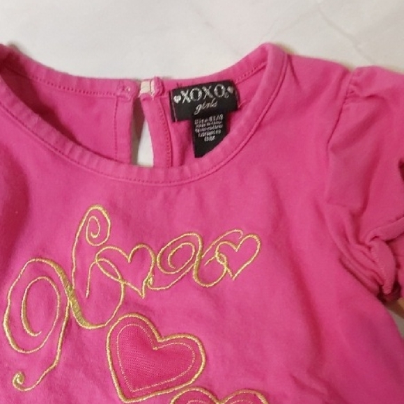 XOXO Vibrant Pink Long Sleeve Tee for Kids - Picture 2 of 4